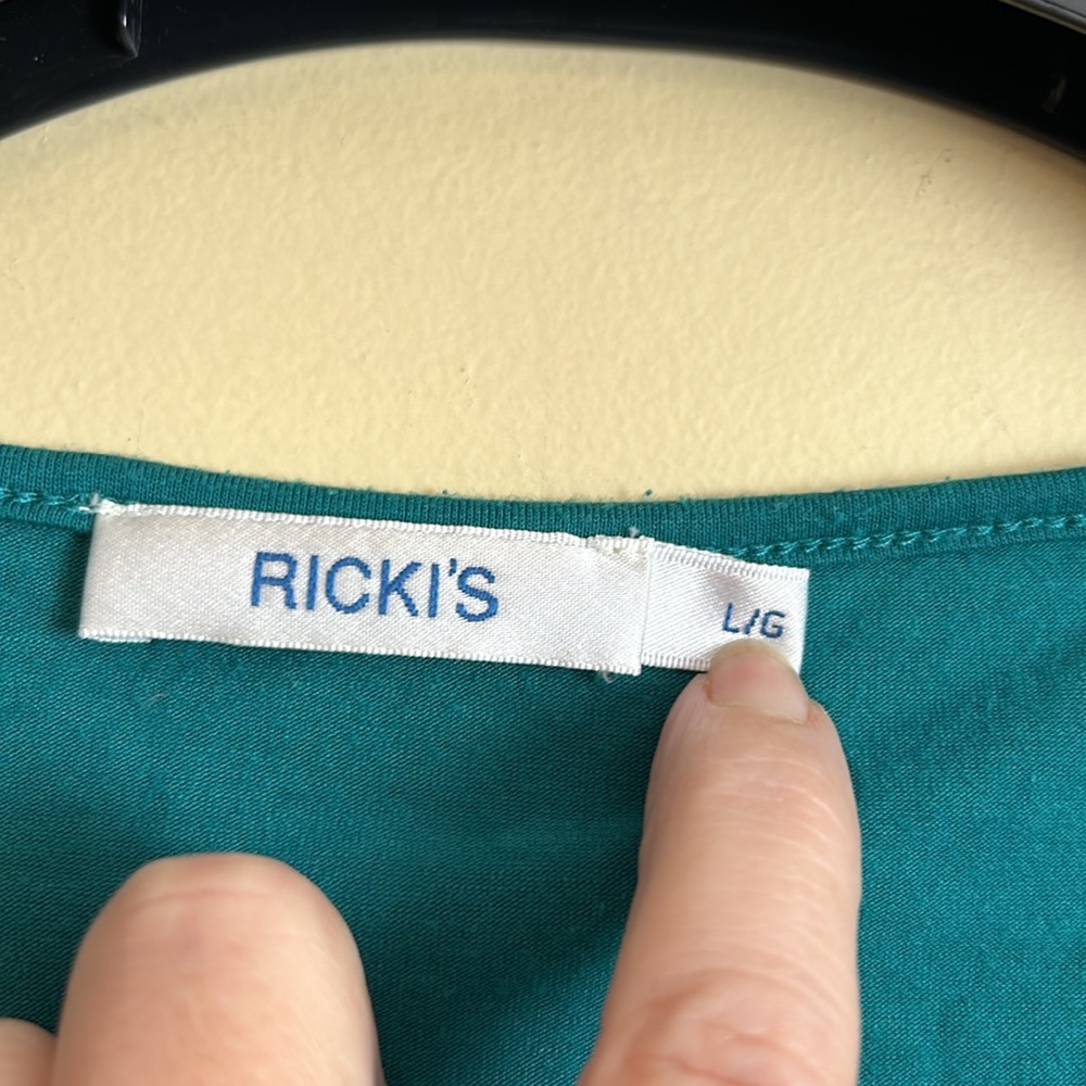 Ricki’s women’s tank top‎ size large teal lace overlay sleeveless - Picture 2 of 8